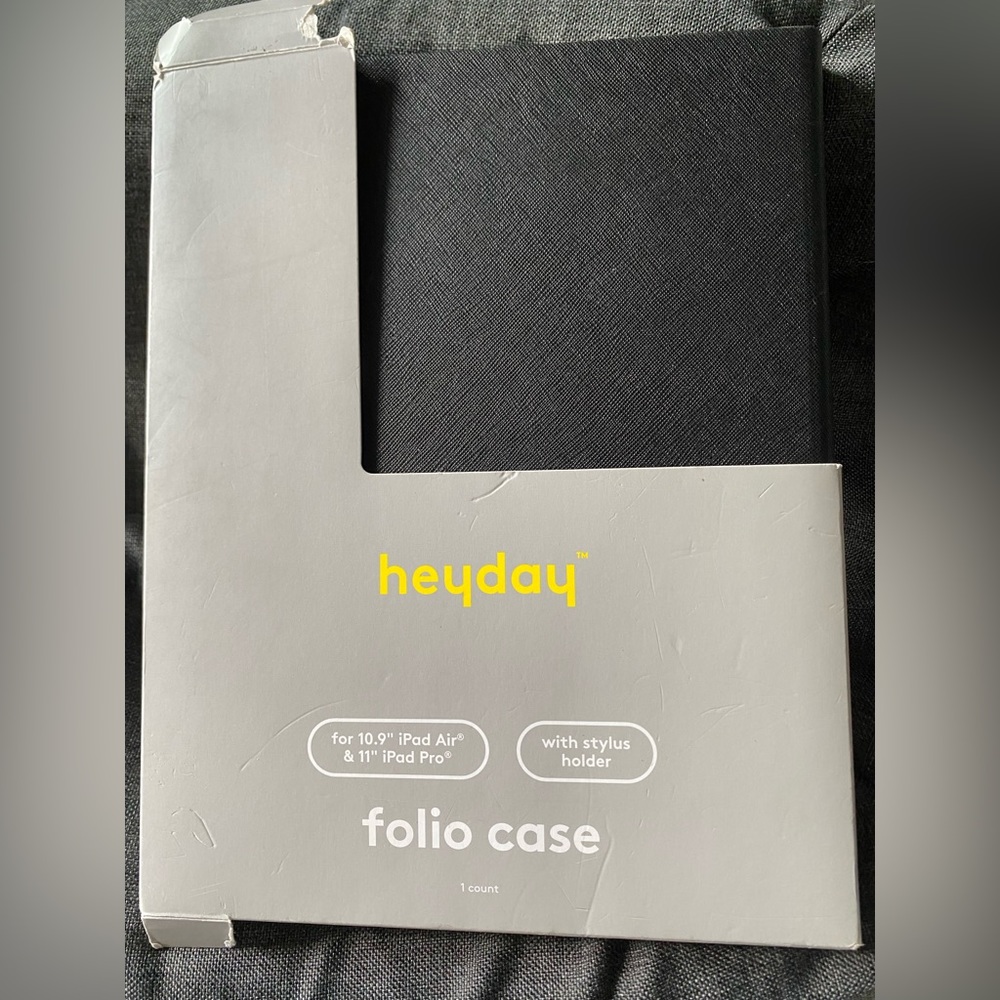 NWT Target heyday 10.9'' ipad air/11'' ipad pro folio case stylus holder black